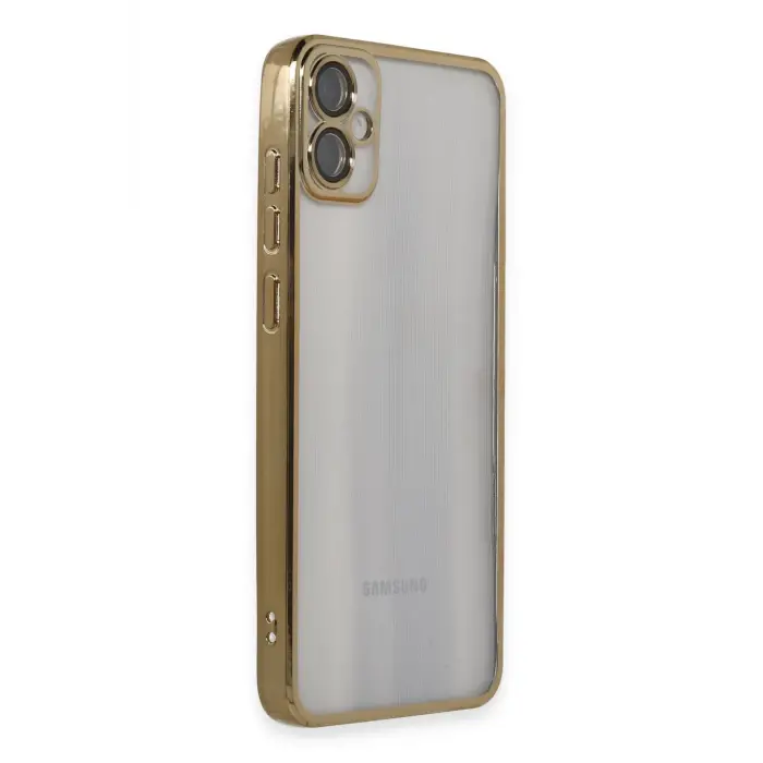Lopard Samsung Galaxy A05 Kılıf Razer Lensli Silikon - Gold