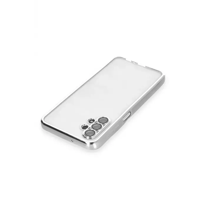 Lopard Samsung Galaxy A13 4g Kılıf Razer Lensli Silikon - Gümüş