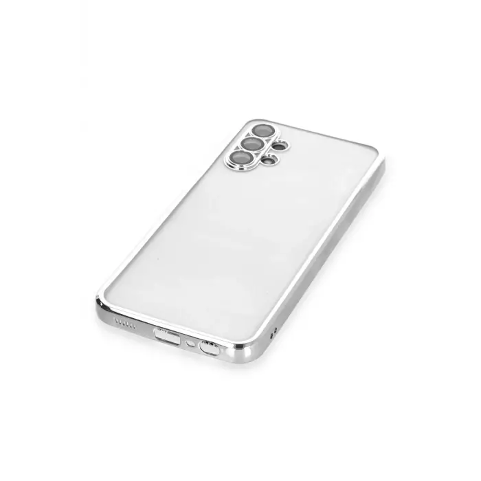 Lopard Samsung Galaxy A13 4g Kılıf Razer Lensli Silikon - Gümüş