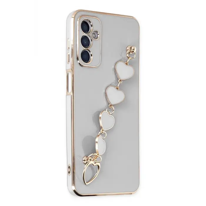 Lopard Samsung Galaxy A14 4g Kılıf Esila Silikon - Beyaz