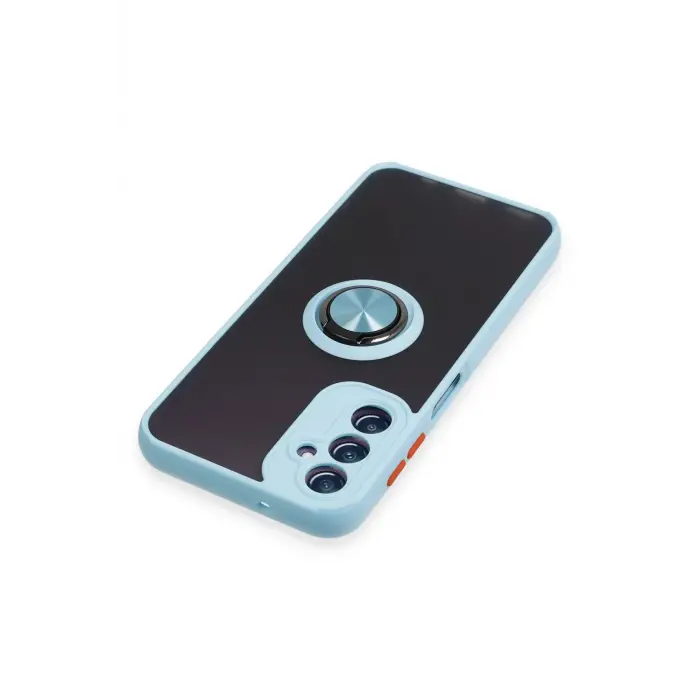 Lopard Samsung Galaxy A14 4g Kılıf Montreal Yüzüklü Silikon Kapak - Buz Mavi