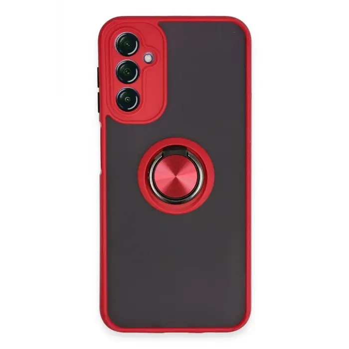 Lopard Samsung Galaxy A14 4g Kılıf Montreal Yüzüklü Silikon Kapak - Kırmızı