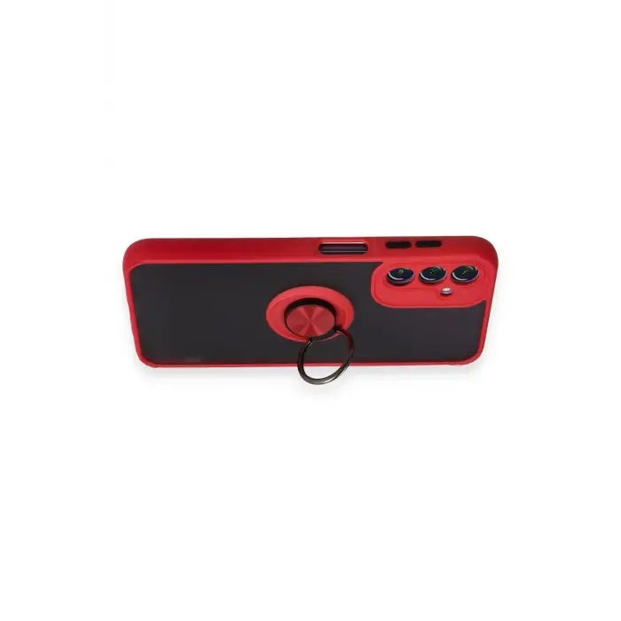 Lopard Samsung Galaxy A14 4g Kılıf Montreal Yüzüklü Silikon Kapak - Kırmızı