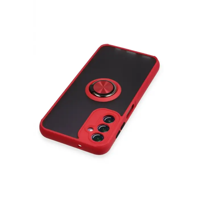 Lopard Samsung Galaxy A14 4g Kılıf Montreal Yüzüklü Silikon Kapak - Kırmızı