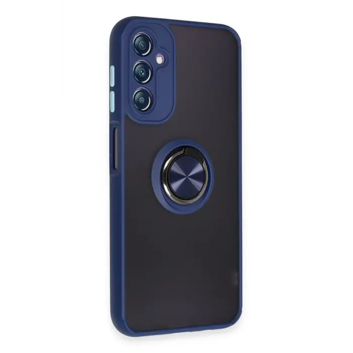 Lopard Samsung Galaxy A14 4g Kılıf Montreal Yüzüklü Silikon Kapak - Lacivert