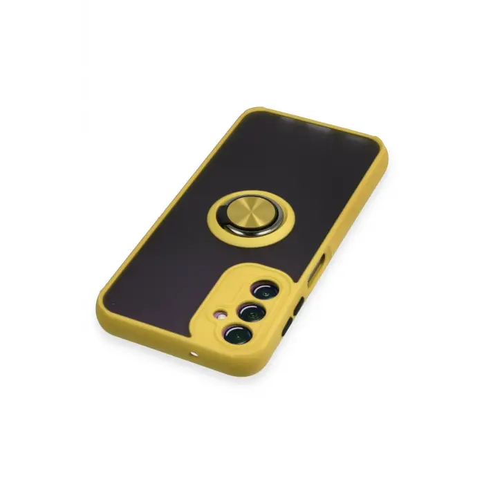 Lopard Samsung Galaxy A14 4g Kılıf Montreal Yüzüklü Silikon Kapak - Sarı