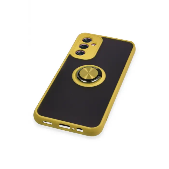 Lopard Samsung Galaxy A14 4g Kılıf Montreal Yüzüklü Silikon Kapak - Sarı