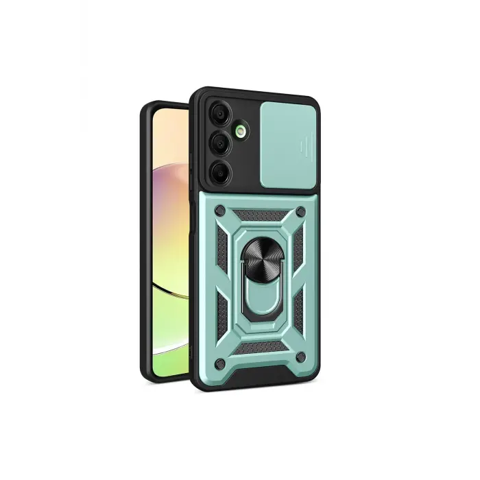 Lopard Samsung Galaxy A16 5g Kılıf Pars Lens Yüzüklü Silikon - Yeşil