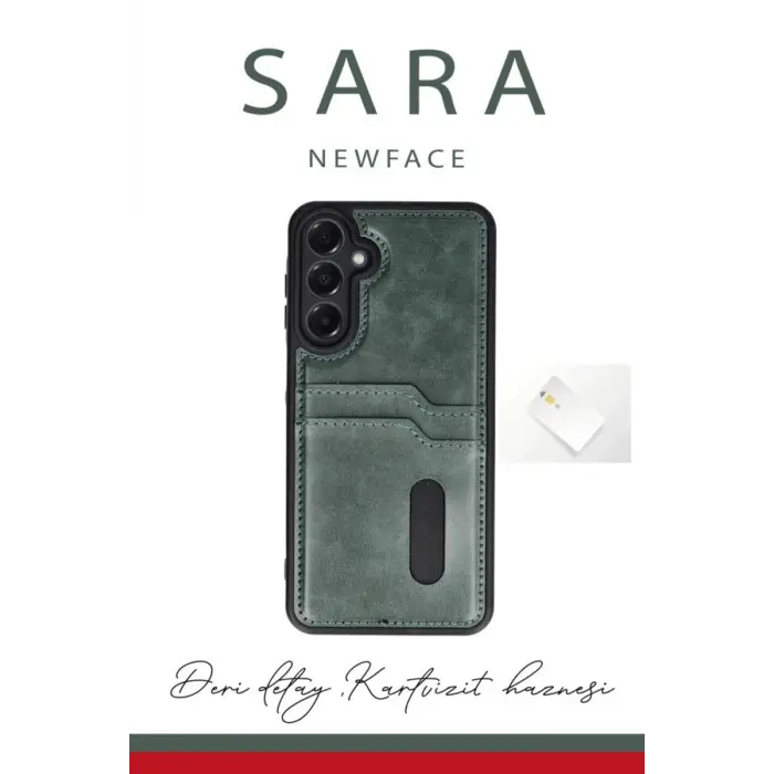 Lopard Samsung Galaxy A16 5g Kılıf Sara Kartvizitli Deri Kılıf - Lacivert