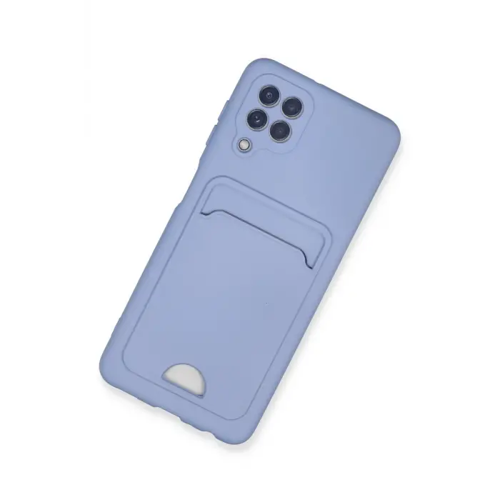 Lopard Samsung Galaxy A22 Kılıf Kelvin Kartvizitli Silikon - Lila