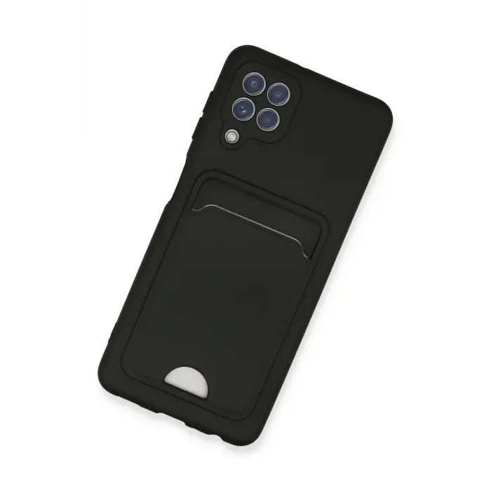 Lopard Samsung Galaxy A22 Kılıf Kelvin Kartvizitli Silikon - Siyah