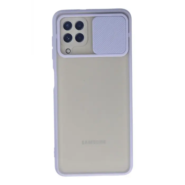 Lopard Samsung Galaxy A22 Kılıf Palm Buzlu Kamera Sürgülü Silikon - Lila