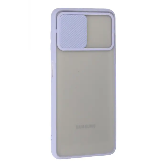 Lopard Samsung Galaxy A22 Kılıf Palm Buzlu Kamera Sürgülü Silikon - Lila