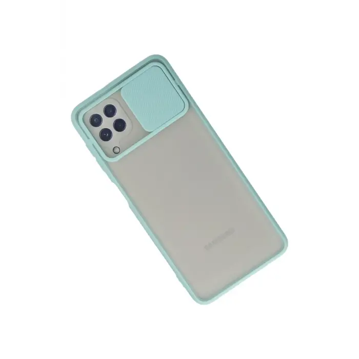 Lopard Samsung Galaxy A22 Kılıf Palm Buzlu Kamera Sürgülü Silikon - Turkuaz