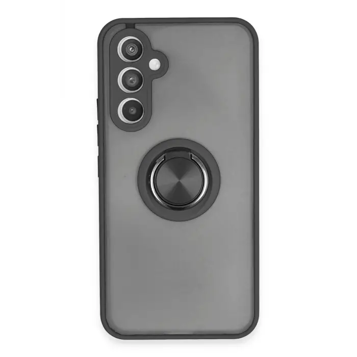 Lopard Samsung Galaxy A34 5g Kılıf Montreal Yüzüklü Silikon Kapak - Siyah