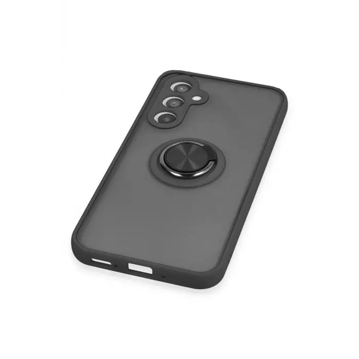 Lopard Samsung Galaxy A34 5g Kılıf Montreal Yüzüklü Silikon Kapak - Siyah