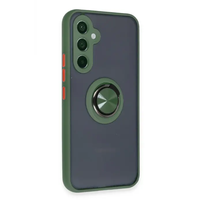 Lopard Samsung Galaxy A34 5g Kılıf Montreal Yüzüklü Silikon Kapak - Yeşil