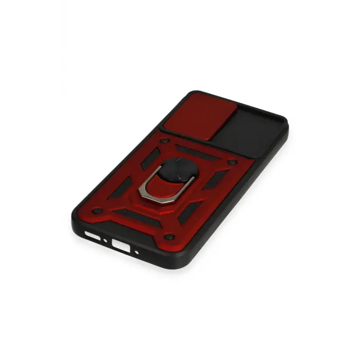 Lopard Samsung Galaxy A34 5g Kılıf Pars Lens Yüzüklü Silikon - Kırmızı