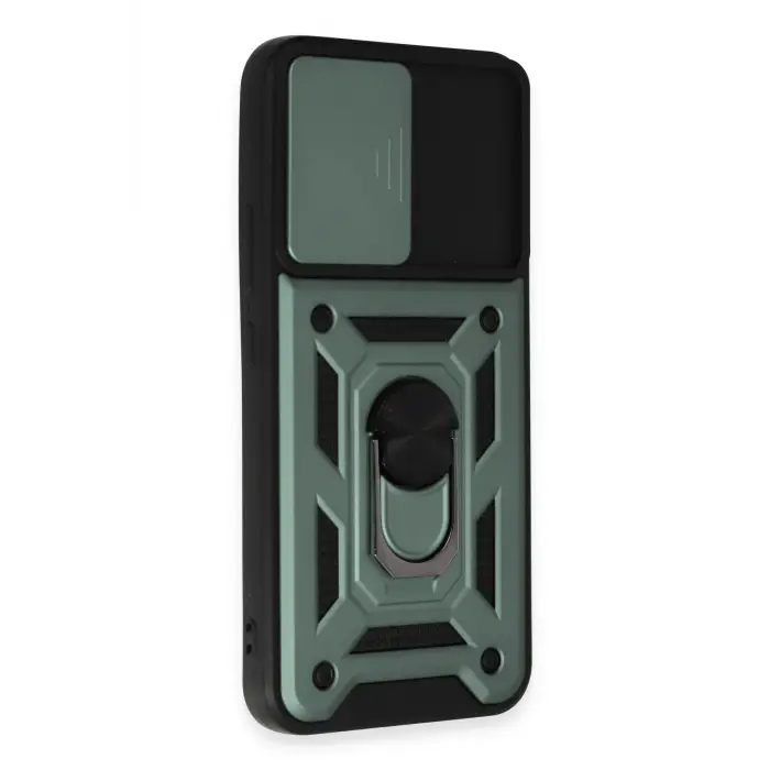 Lopard Samsung Galaxy A34 5g Kılıf Pars Lens Yüzüklü Silikon - Yeşil