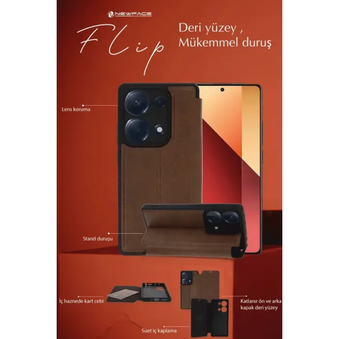 Lopard Samsung Galaxy A35 5g Kılıf Flip Cover - Taba