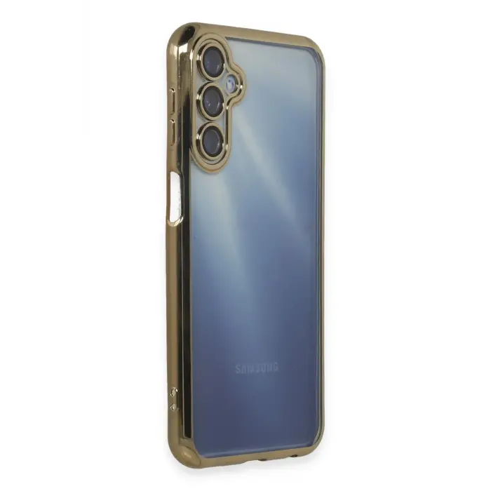 Lopard Samsung Galaxy A35 5g Kılıf Razer Lensli Silikon - Gold