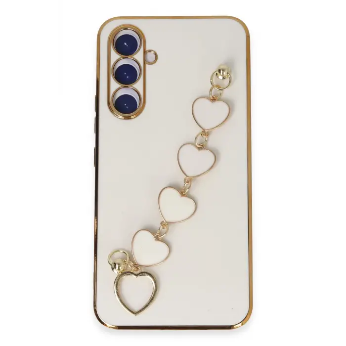 Lopard Samsung Galaxy A54 5g Kılıf Esila Silikon - Beyaz