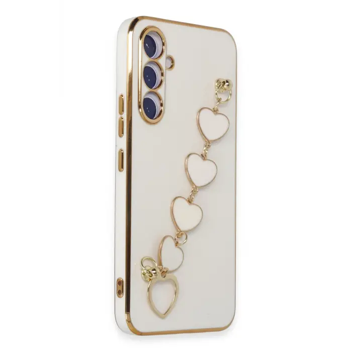 Lopard Samsung Galaxy A54 5g Kılıf Esila Silikon - Beyaz