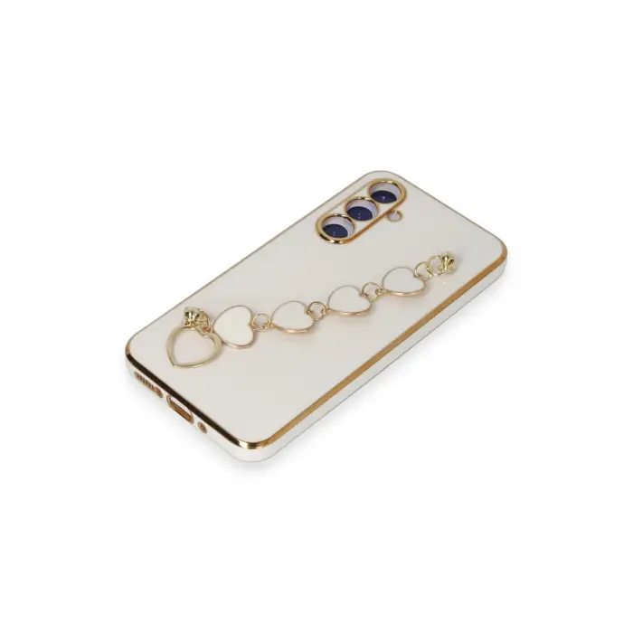 Lopard Samsung Galaxy A54 5g Kılıf Esila Silikon - Beyaz