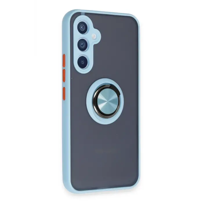 Lopard Samsung Galaxy A54 5g Kılıf Montreal Yüzüklü Silikon Kapak - Buz Mavi