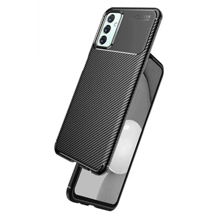 Lopard Samsung Galaxy M23 Kılıf Auto Focus Karbon Kapak - Siyah