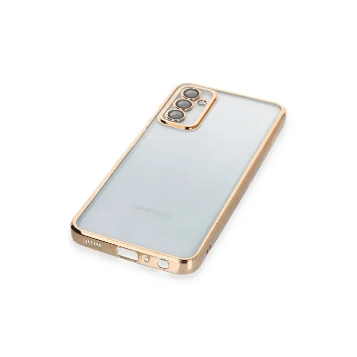 Lopard Samsung Galaxy M23 Kılıf Razer Lensli Silikon - Gold