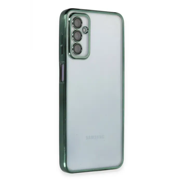 Lopard Samsung Galaxy M23 Kılıf Razer Lensli Silikon - Yeşil
