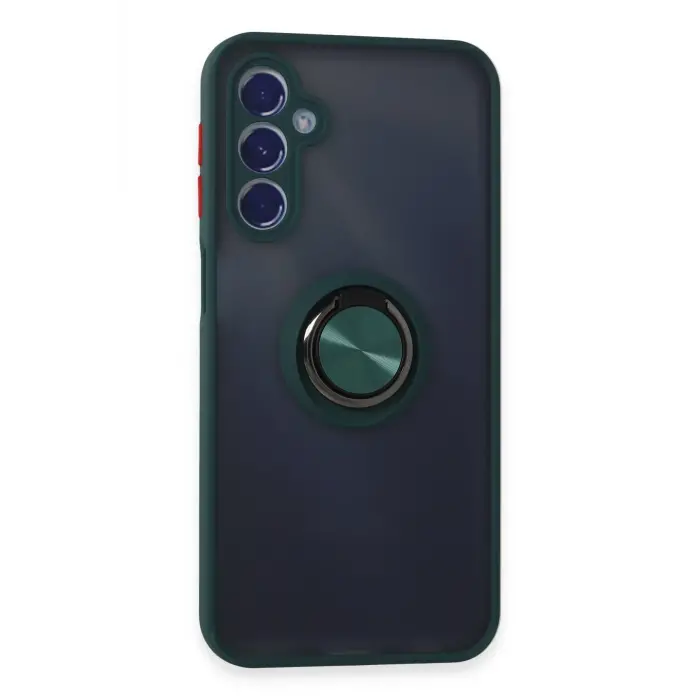 Lopard Samsung Galaxy M34 5g Kılıf Montreal Yüzüklü Silikon Kapak - Yeşil