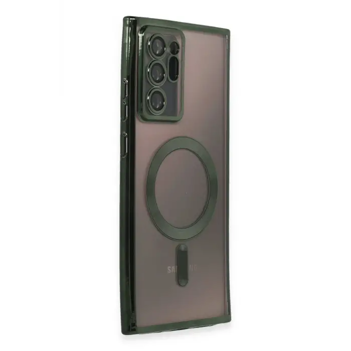 Lopard Samsung Galaxy Note 20 Ultra Kılıf Kross Magneticsafe Kapak - Koyu Yeşil