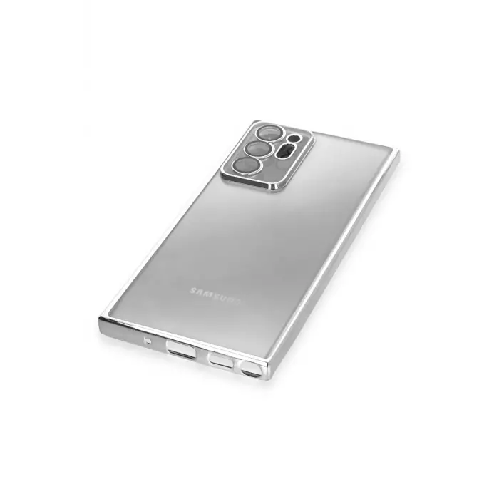 Lopard Samsung Galaxy Note 20 Ultra Kılıf Razer Lensli Silikon - Gümüş