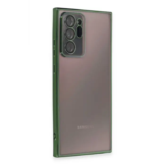 Lopard Samsung Galaxy Note 20 Ultra Kılıf Razer Lensli Silikon - Yeşil