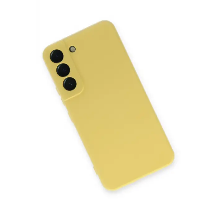 Lopard Samsung Galaxy S22 Kılıf Nano İçi Kadife Silikon - Sarı