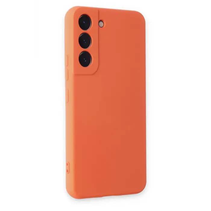 Lopard Samsung Galaxy S22 Kılıf Nano İçi Kadife Silikon - Turuncu