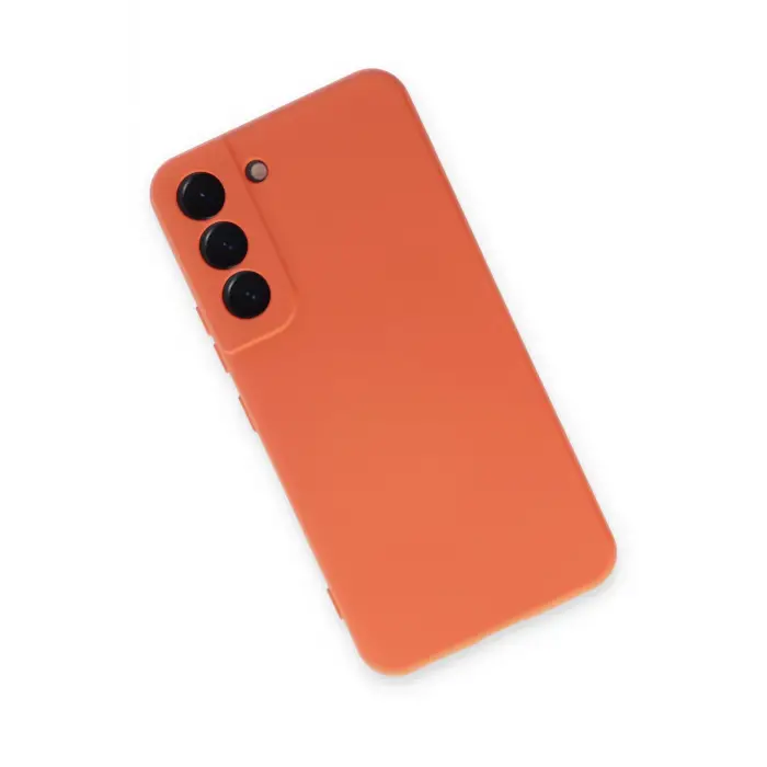 Lopard Samsung Galaxy S22 Kılıf Nano İçi Kadife Silikon - Turuncu