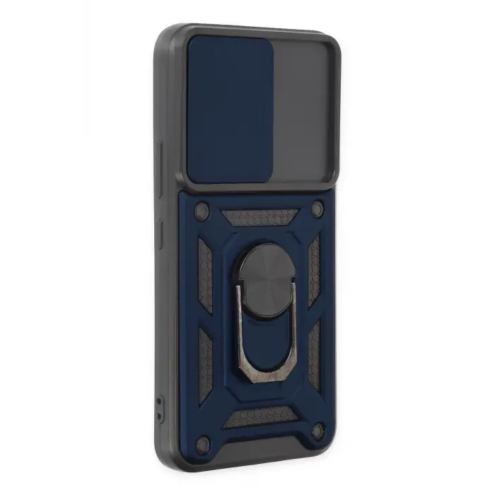 Lopard Samsung Galaxy S22 Kılıf Pars Lens Yüzüklü Silikon - Lacivert