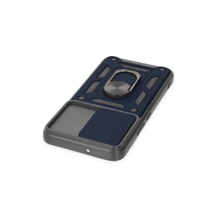 Lopard Samsung Galaxy S22 Kılıf Pars Lens Yüzüklü Silikon - Lacivert