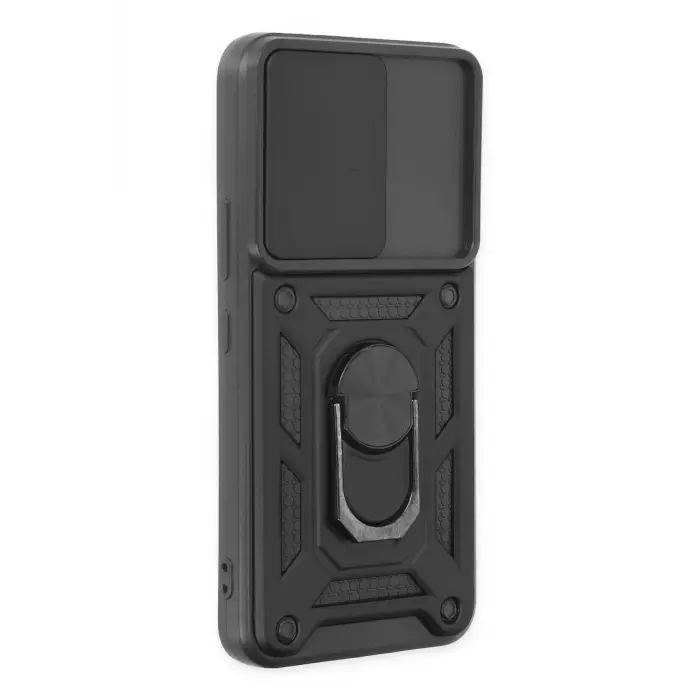 Lopard Samsung Galaxy S22 Kılıf Pars Lens Yüzüklü Silikon - Siyah