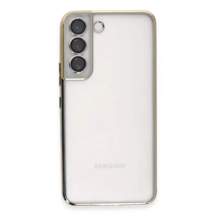 Lopard Samsung Galaxy S22 Kılıf Razer Lensli Silikon - Gold