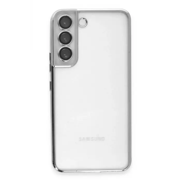 Lopard Samsung Galaxy S22 Kılıf Razer Lensli Silikon - Gümüş