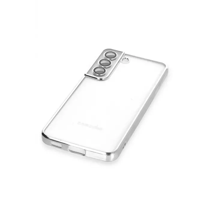 Lopard Samsung Galaxy S22 Kılıf Razer Lensli Silikon - Gümüş