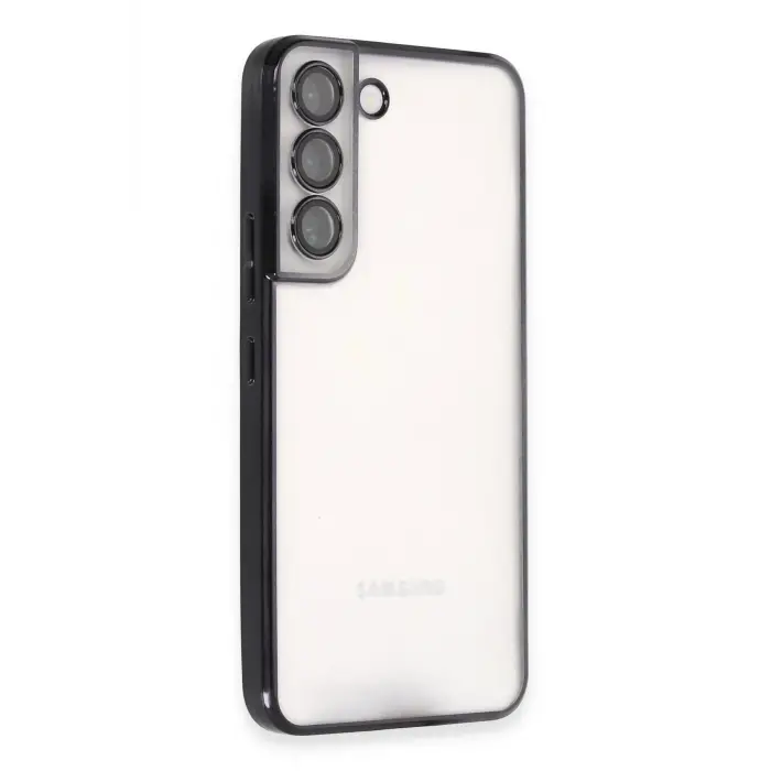 Lopard Samsung Galaxy S22 Kılıf Razer Lensli Silikon - Siyah
