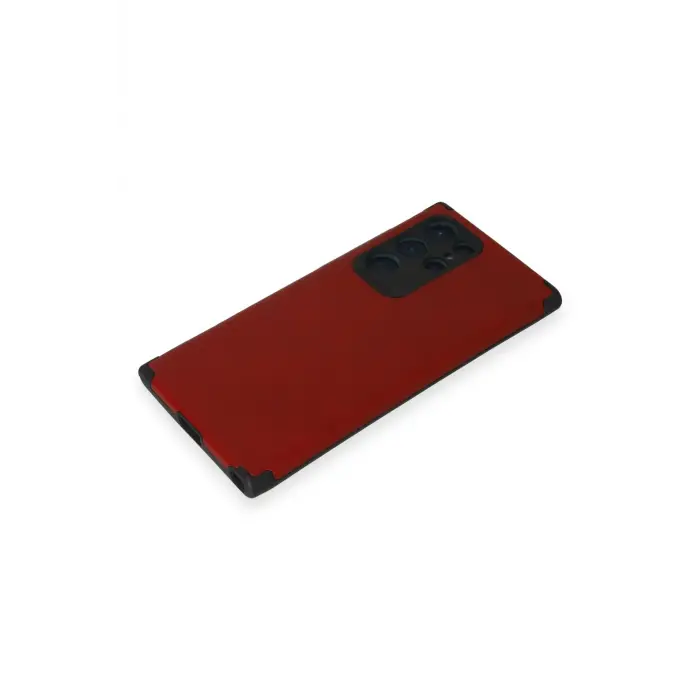 Lopard Samsung Galaxy S22 Ultra Kılıf Loop Deri Silikon - Kırmızı