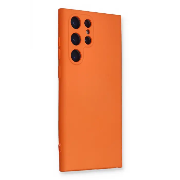 Lopard Samsung Galaxy S22 Ultra Kılıf Nano İçi Kadife Silikon - Turuncu