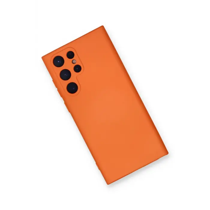 Lopard Samsung Galaxy S22 Ultra Kılıf Nano İçi Kadife Silikon - Turuncu