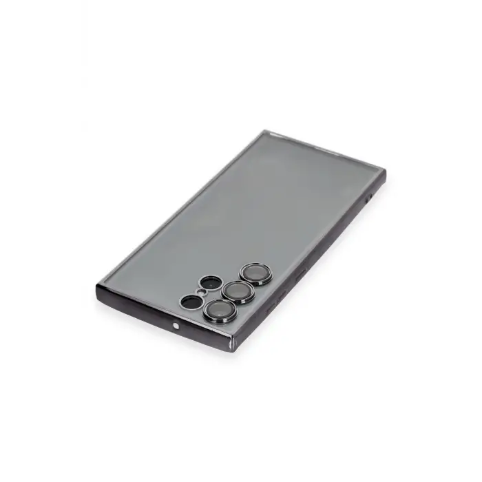 Lopard Samsung Galaxy S22 Ultra Kılıf Razer Lensli Silikon - Siyah